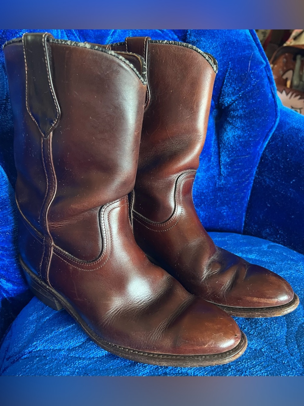FRYE| Duke Roper Brown Leather Distressed calf boots  Boots 8K03759 Sz 8.5